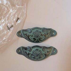 Turquoise handle drawer pulls